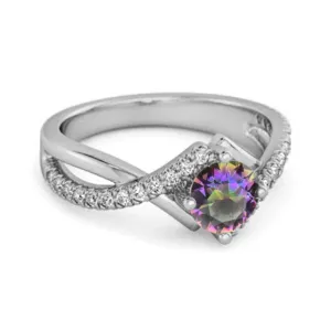 Classic & Elegant 0.25 Ctw Mystic Topaz Solitaire Accents Women Ring