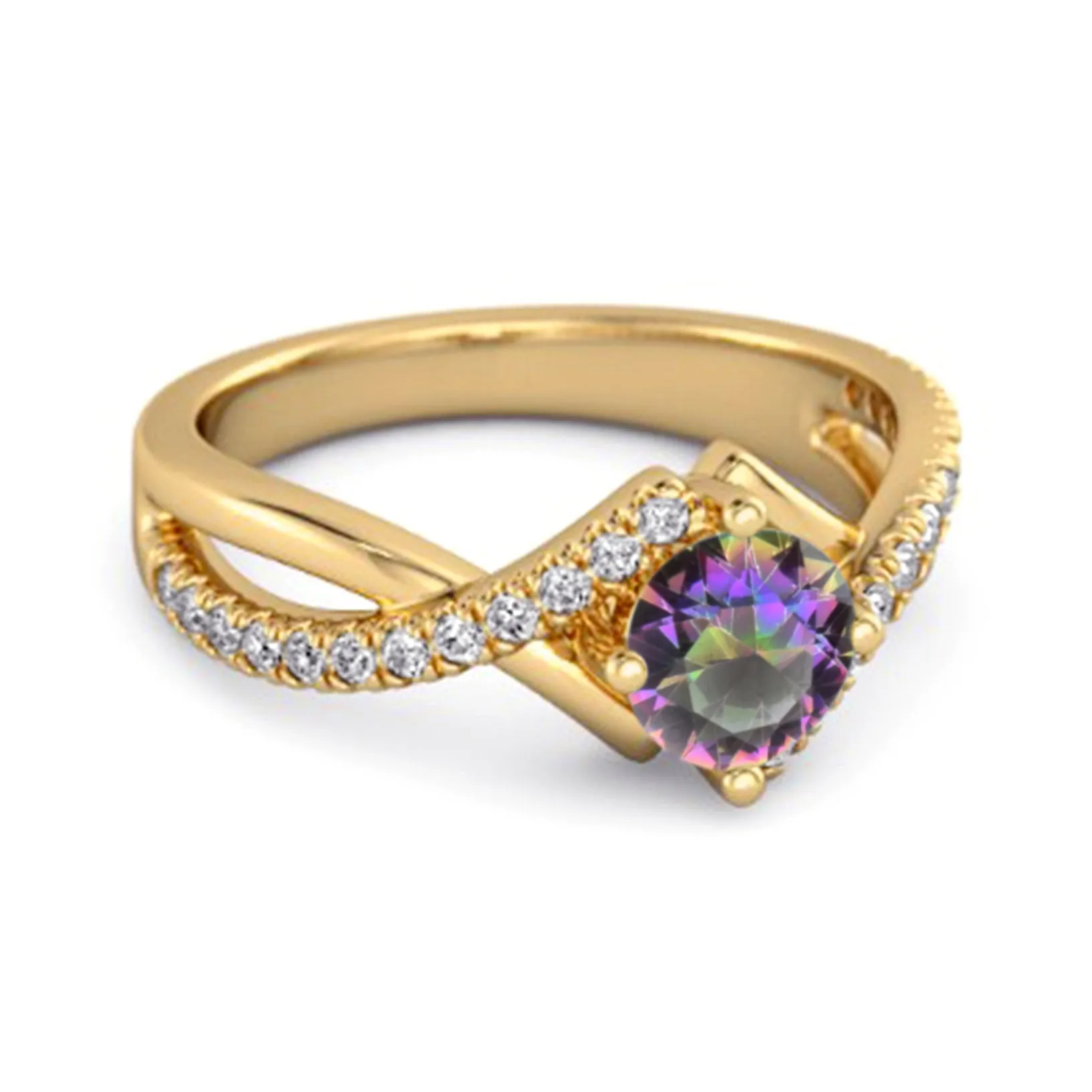 Classic & Elegant 0.25 Ctw Mystic Topaz Solitaire Accents Women Ring