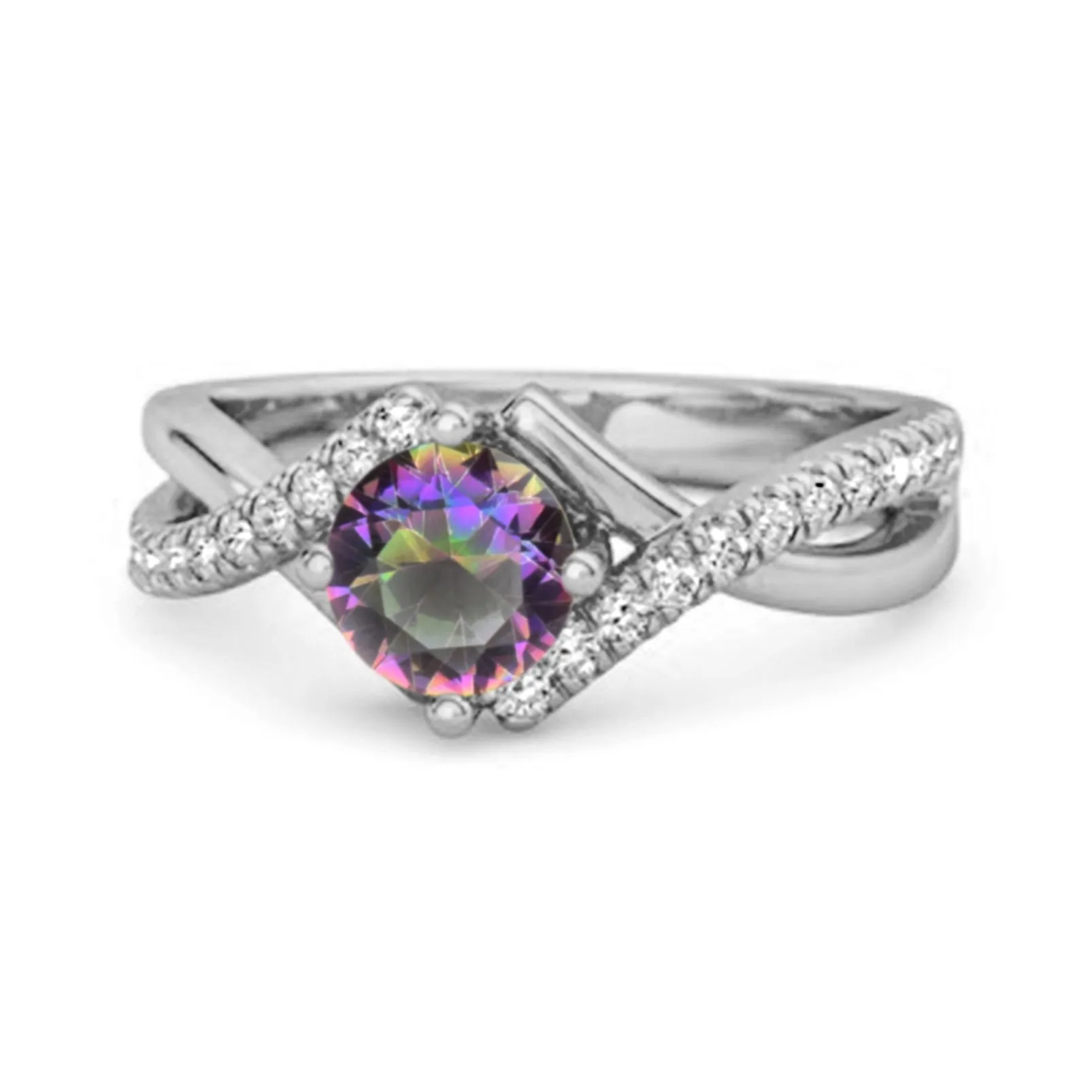 Classic & Elegant 0.25 Ctw Mystic Topaz Solitaire Accents Women Ring