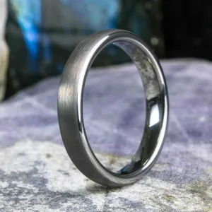 Classic Brushed Silver Tungsten Carbide Unisex Band - 4mm