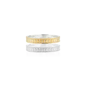 Classic Double Dotted Band Ring