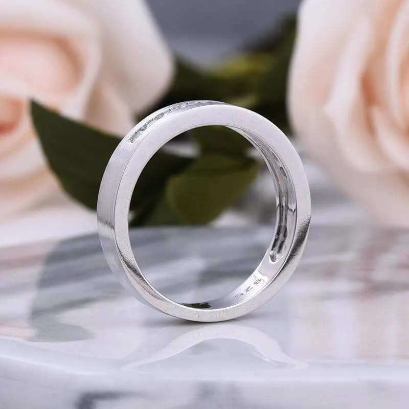 Classic Round Cut White Sapphire Men's Wedding Band