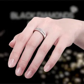 Classic Round Cut White Sapphire Men's Wedding Band