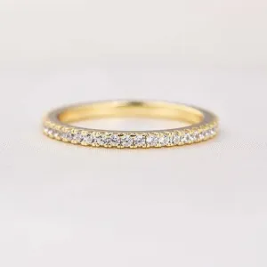 Classic Yellow Gold Full Eternity Thin Wedding Band