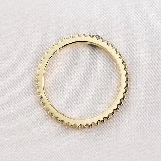 Classic Yellow Gold Full Eternity Thin Wedding Band