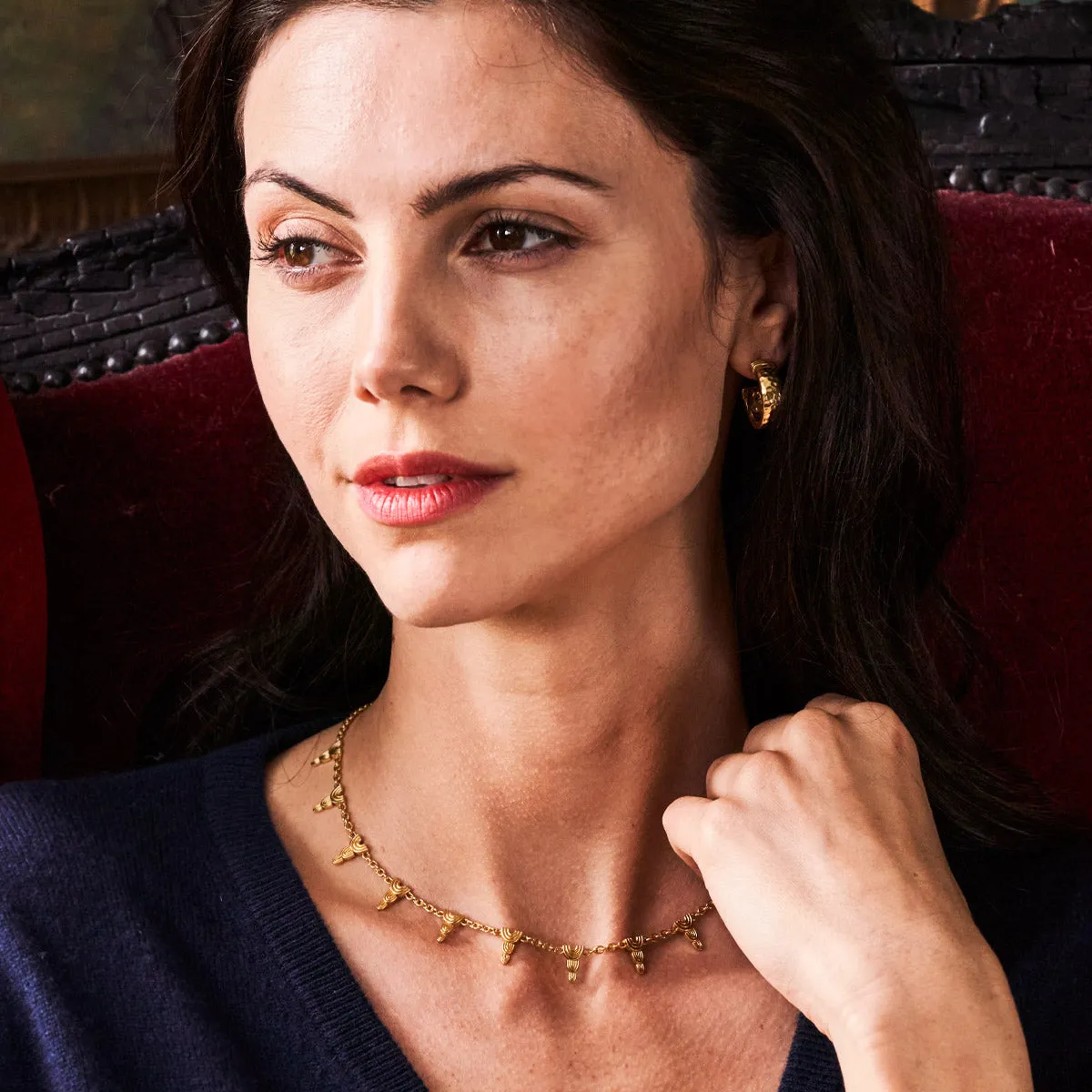 Cleopatra Ra Necklace, 16" 2" - Gold