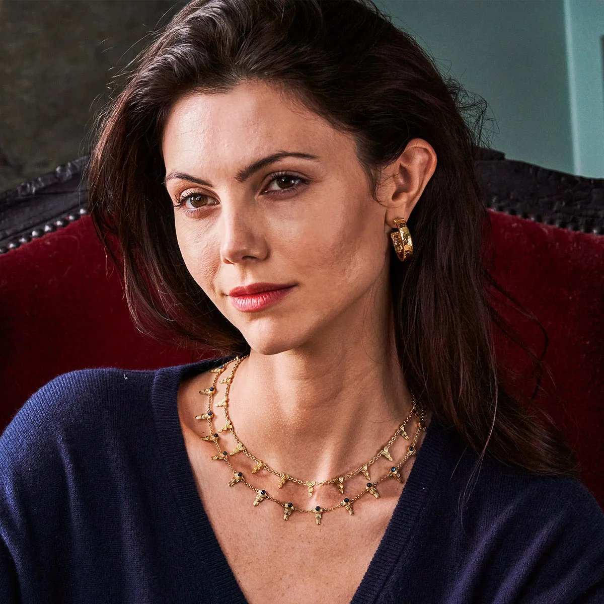 Cleopatra Ra Necklace, 16" 2" - Gold