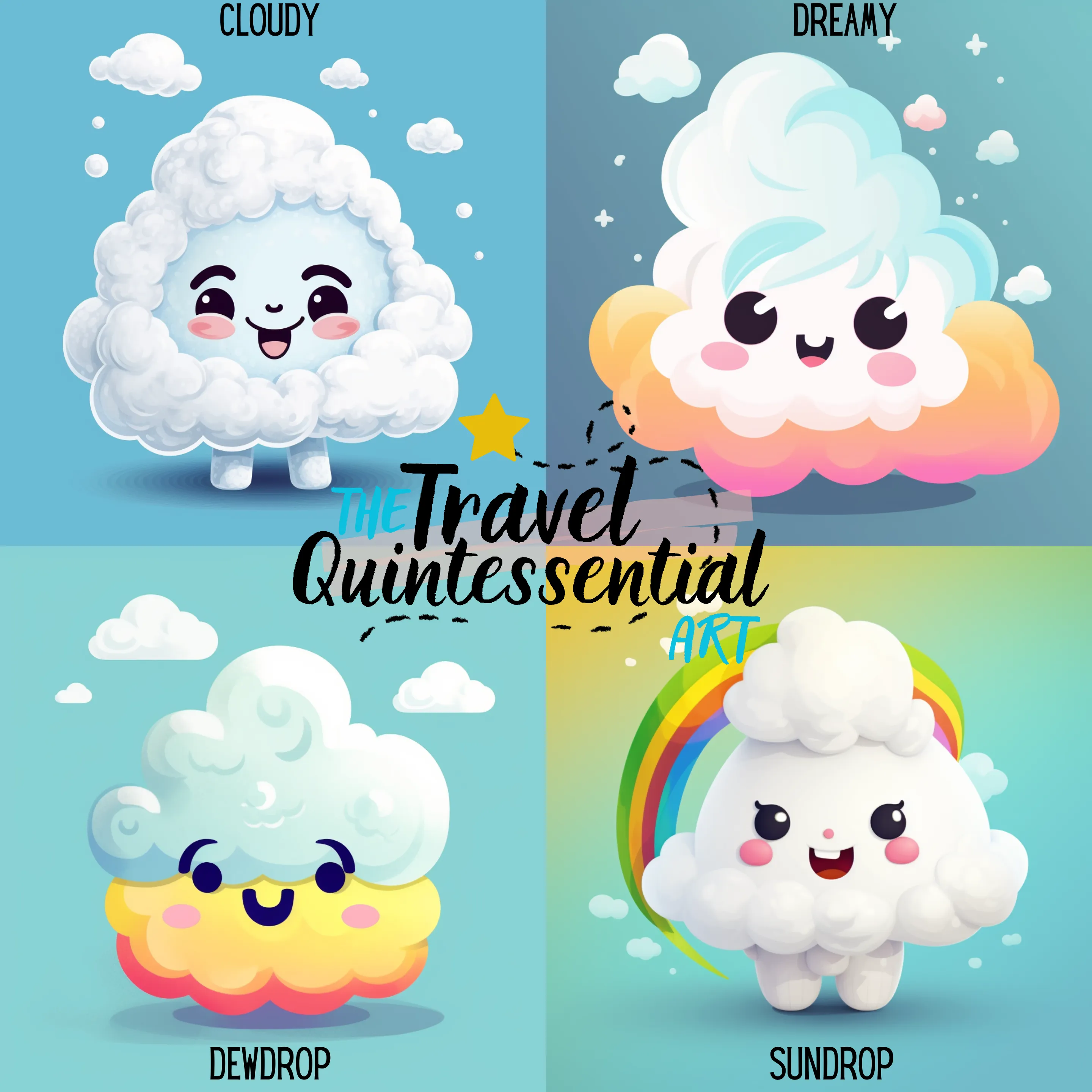Clouds Cartoon Digital Art SETCM001