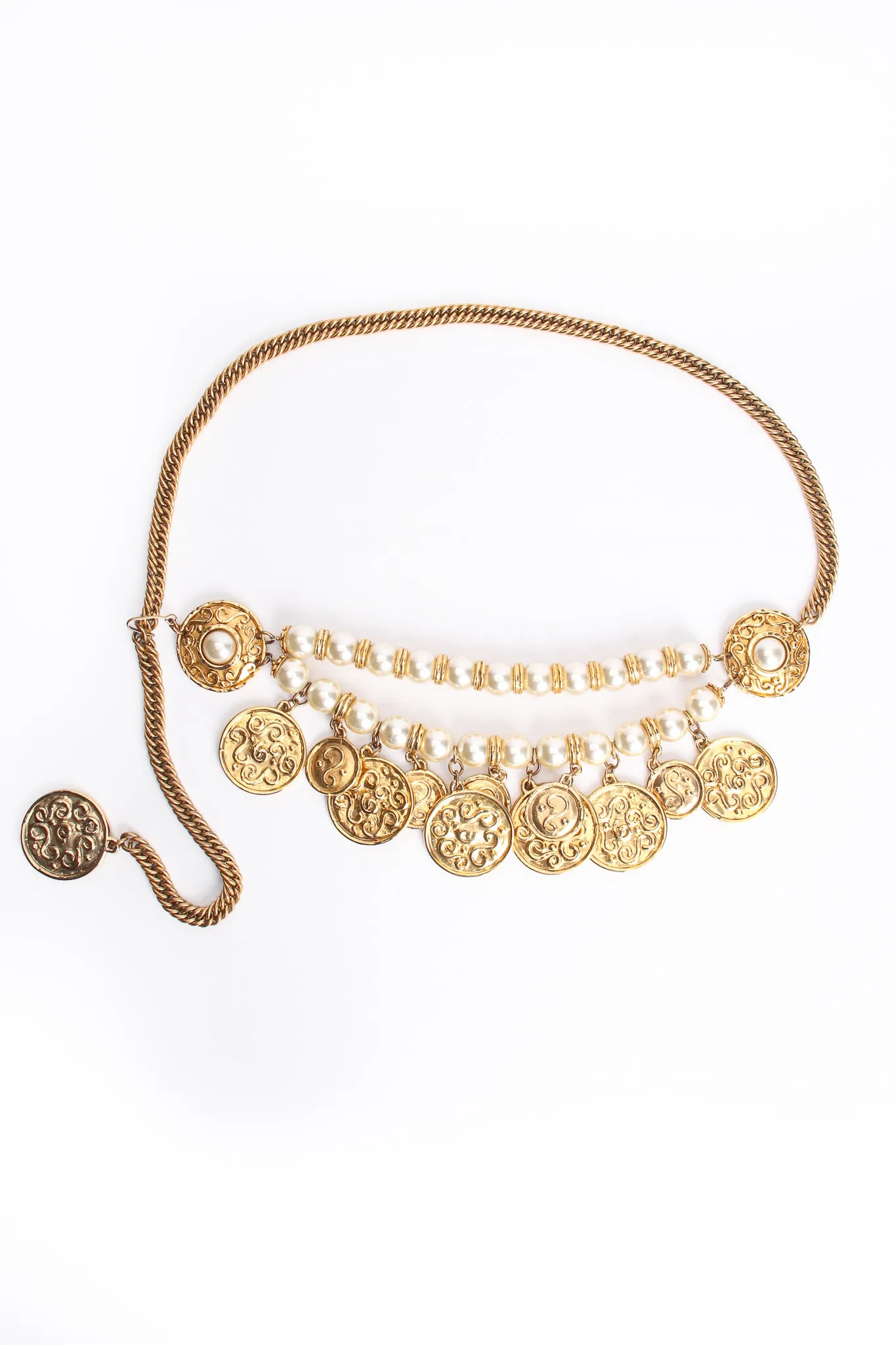 Coin & Pearl Chain Belt