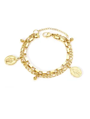 Coin Charm Layered Bracelet - FD ⚡