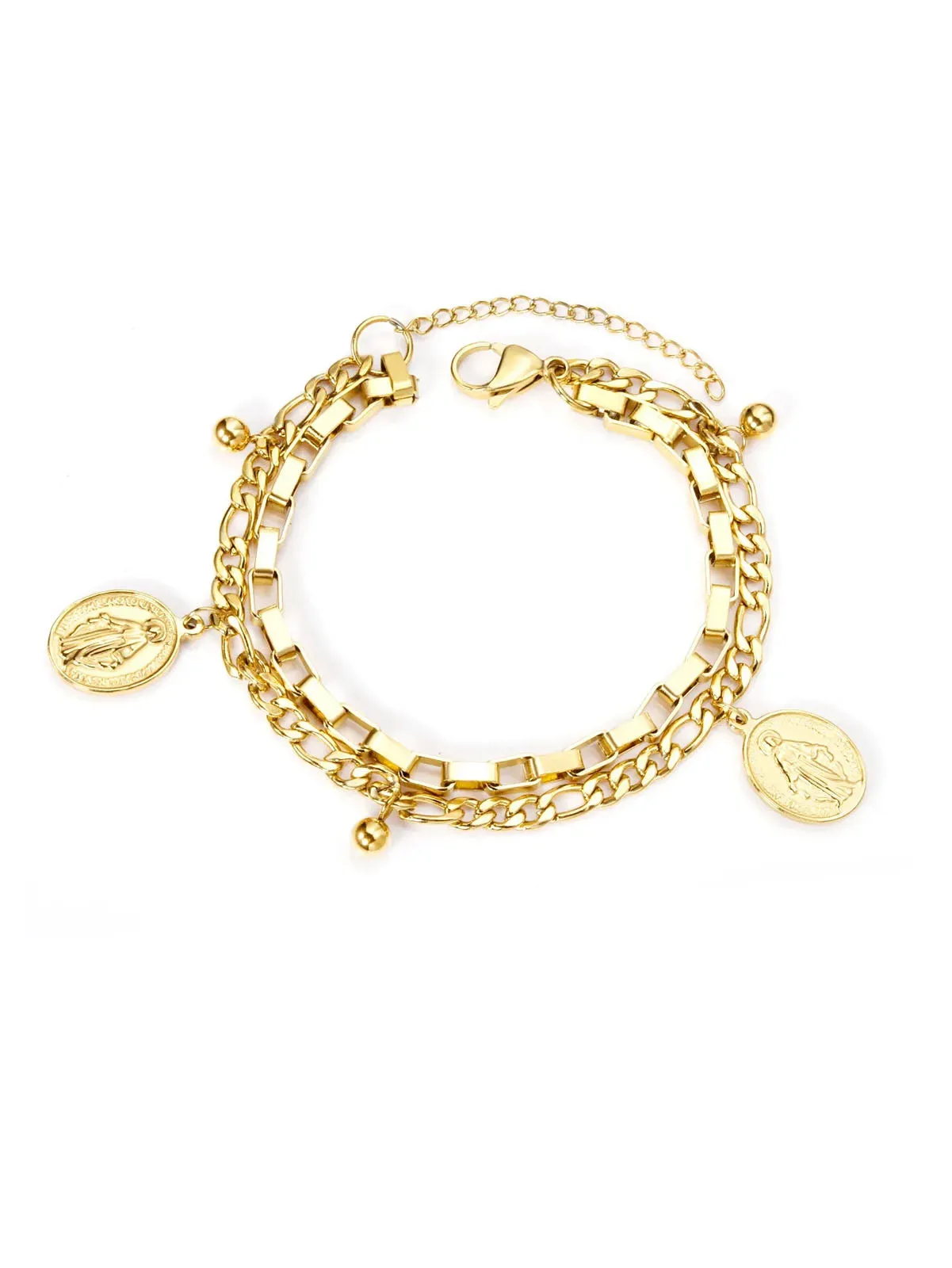 Coin Charm Layered Bracelet - FD ⚡
