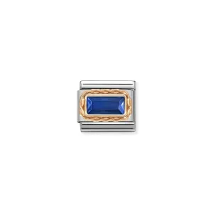 Composable Link, Blue Cz In Rose Gold
