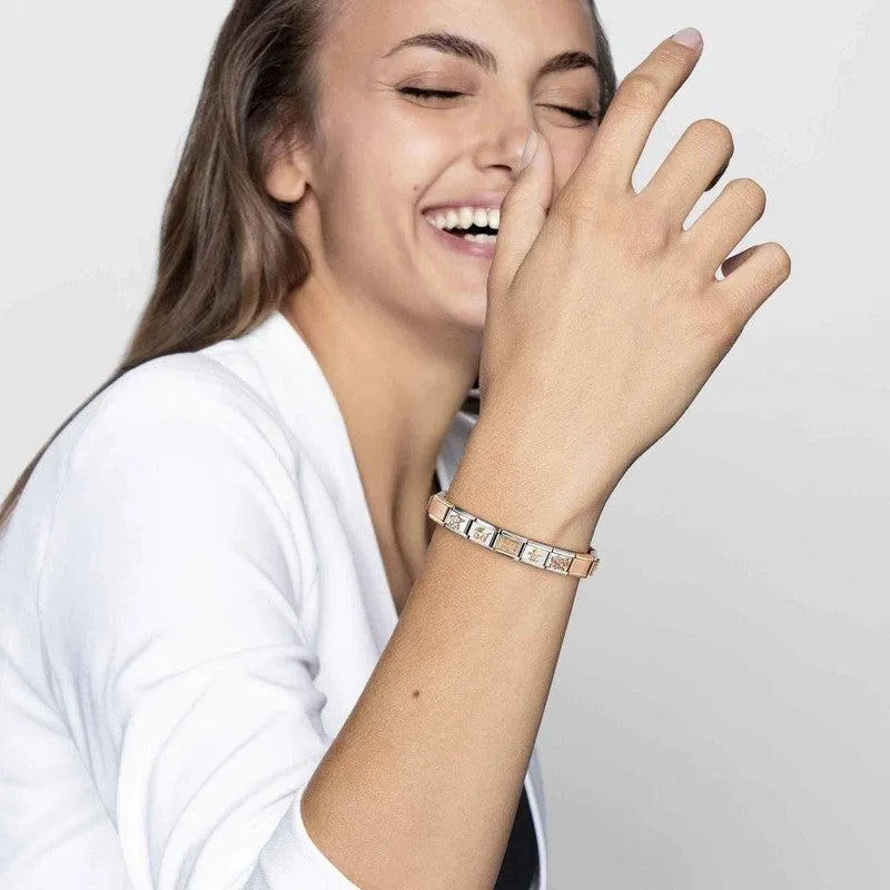 Composable Link, Blue Cz In Rose Gold