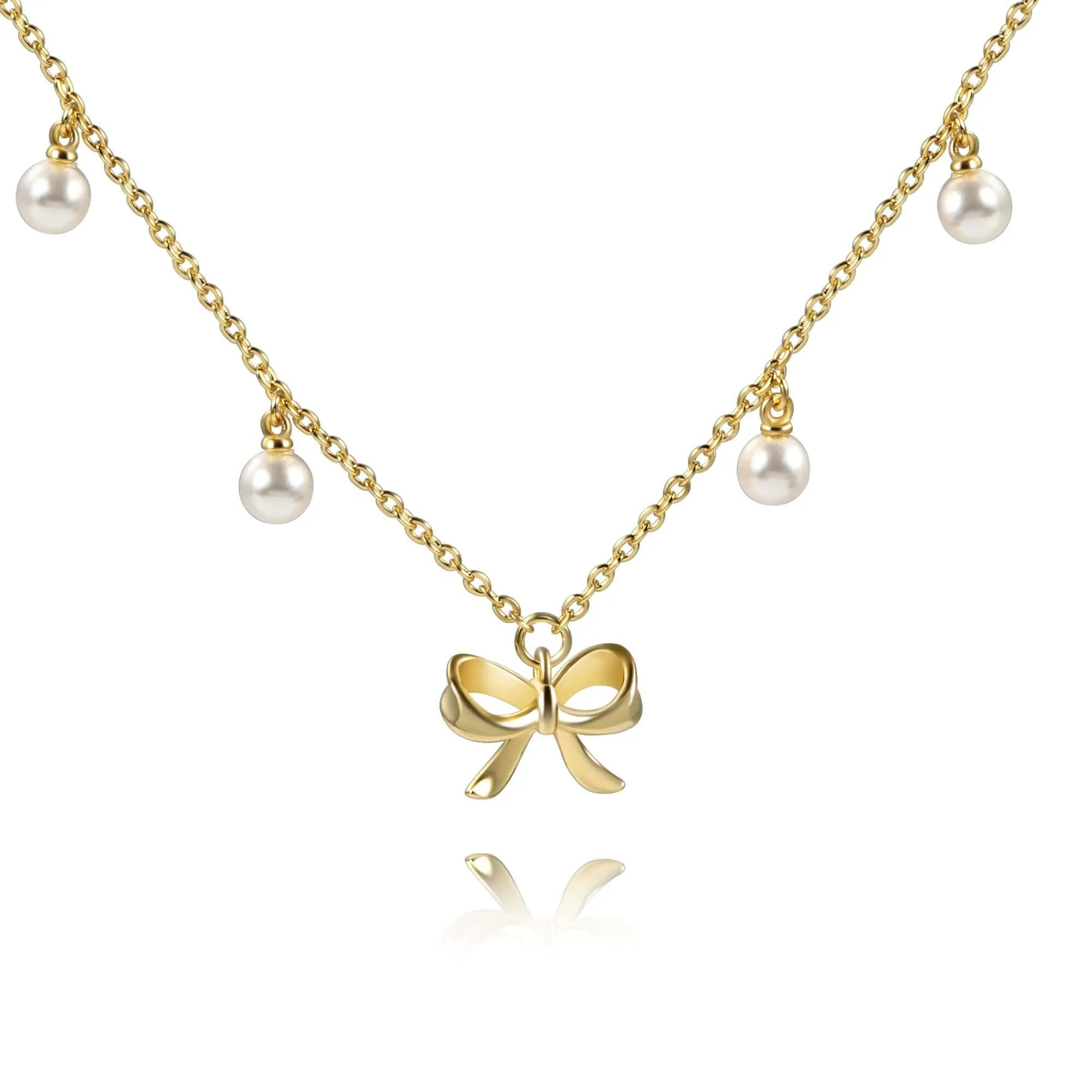 Coquette Charm Adorable Pearl Ring Bracelet Necklace Chic Hoop Earrings Set by Katie
