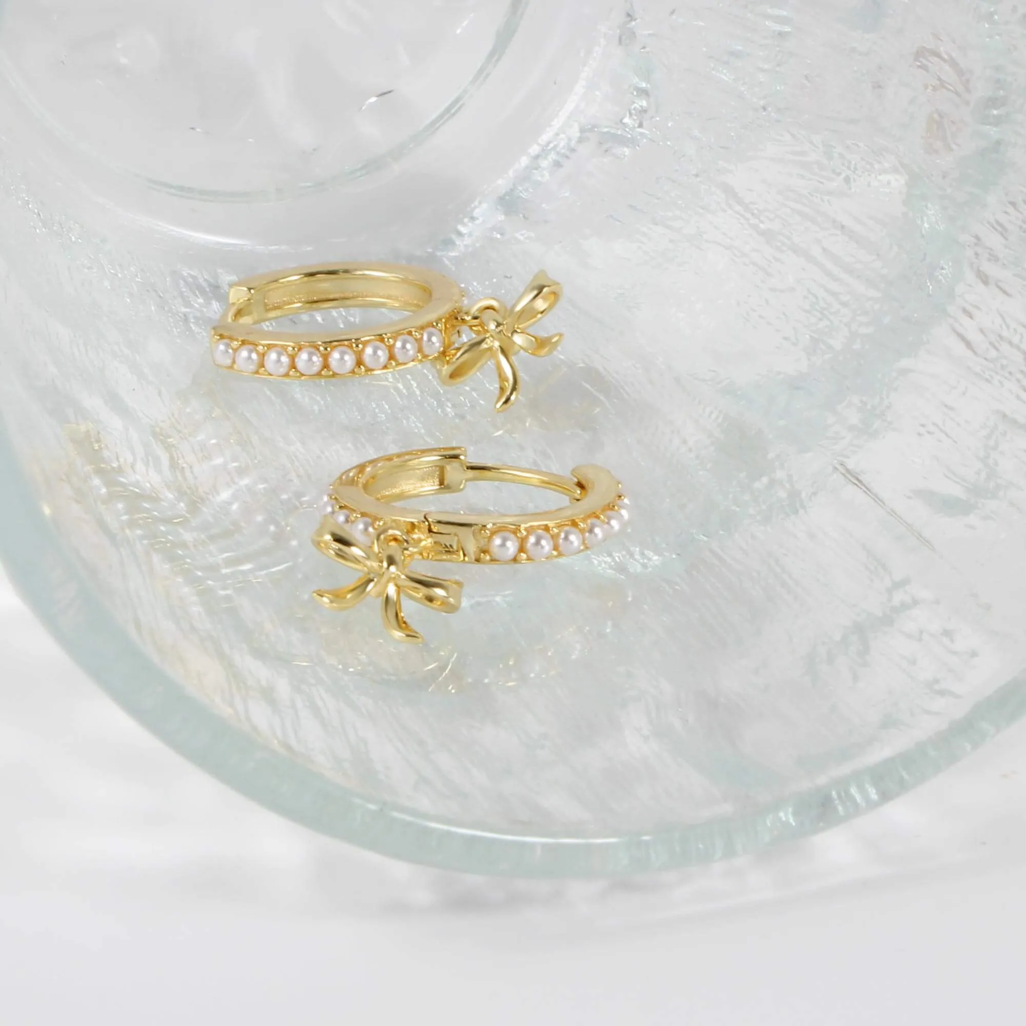 Coquette Charm Adorable Pearl Ring Bracelet Necklace Chic Hoop Earrings Set by Katie