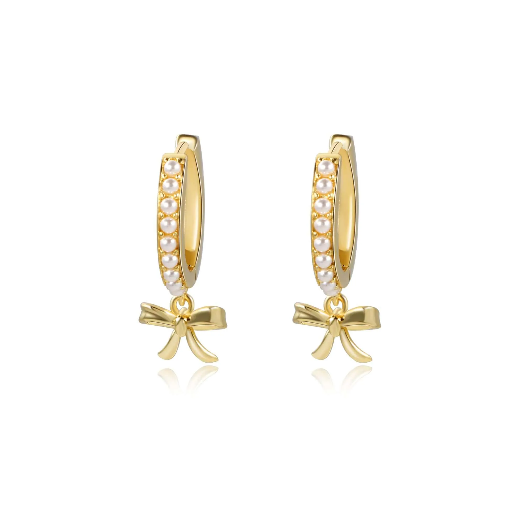 Coquette Charm Adorable Pearl Ring Bracelet Necklace Chic Hoop Earrings Set by Katie