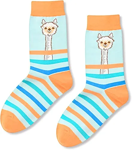 Crazy Womens Llama Socks Gift Ideas for Her Valentines Gifts Llama Gifts for Llama Lovers