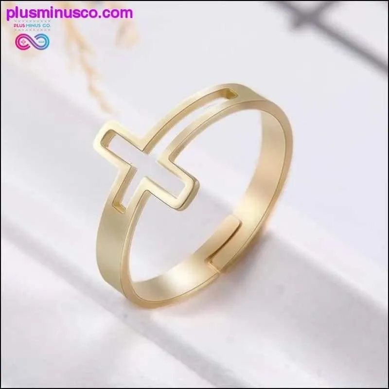 Cross Adjustable Rings Christian Religious Stainless Steel