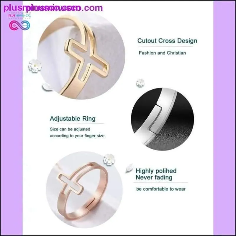 Cross Adjustable Rings Christian Religious Stainless Steel