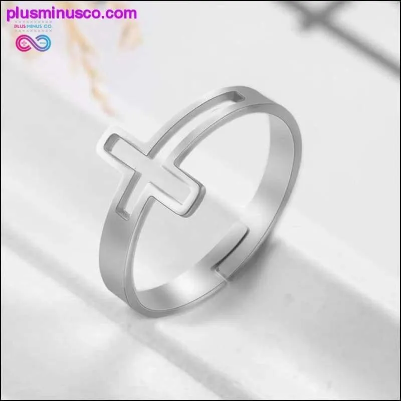 Cross Adjustable Rings Christian Religious Stainless Steel