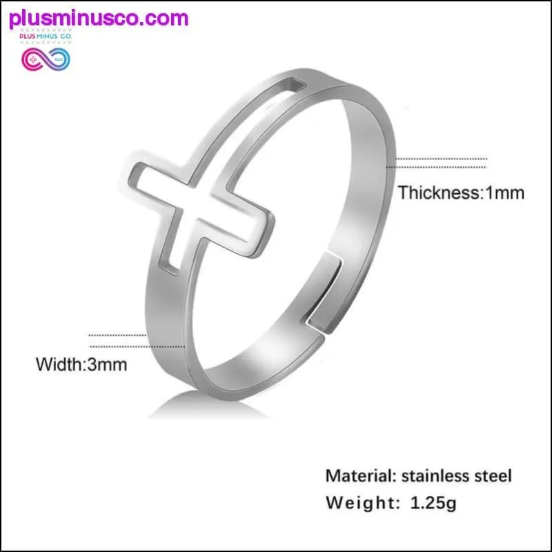 Cross Adjustable Rings Christian Religious Stainless Steel