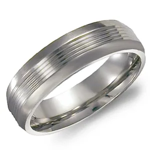 CrownRing 6MM Titanium Machined Cut Center Wedding Band