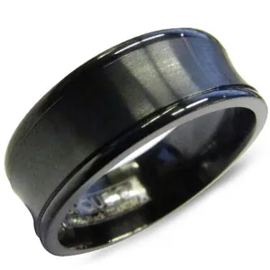 CrownRing 8MM Black Titanium Concaved Wedding Band
