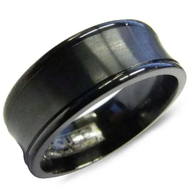 CrownRing 8MM Black Titanium Concaved Wedding Band