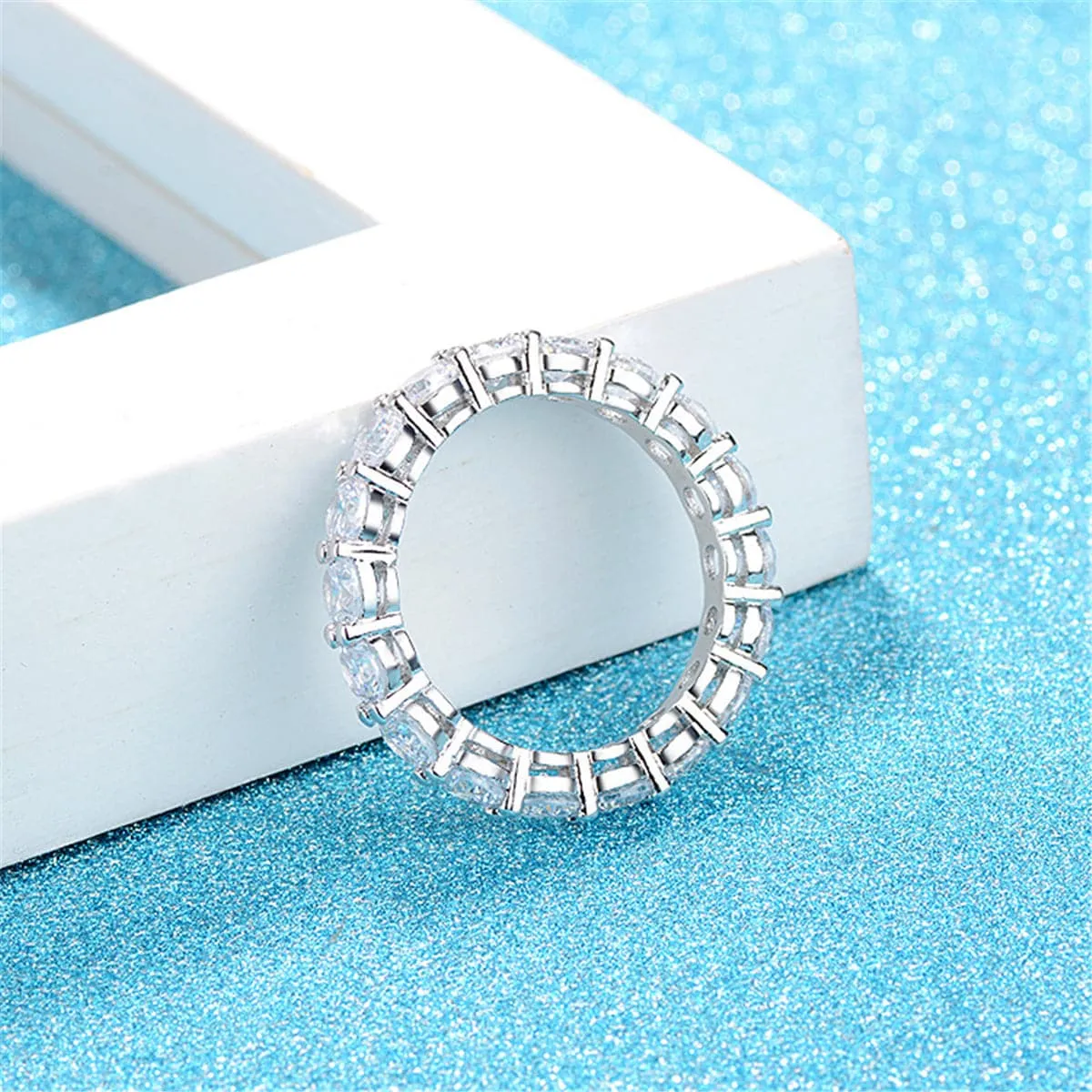Crystal & Silver-Plated Eternity Band
