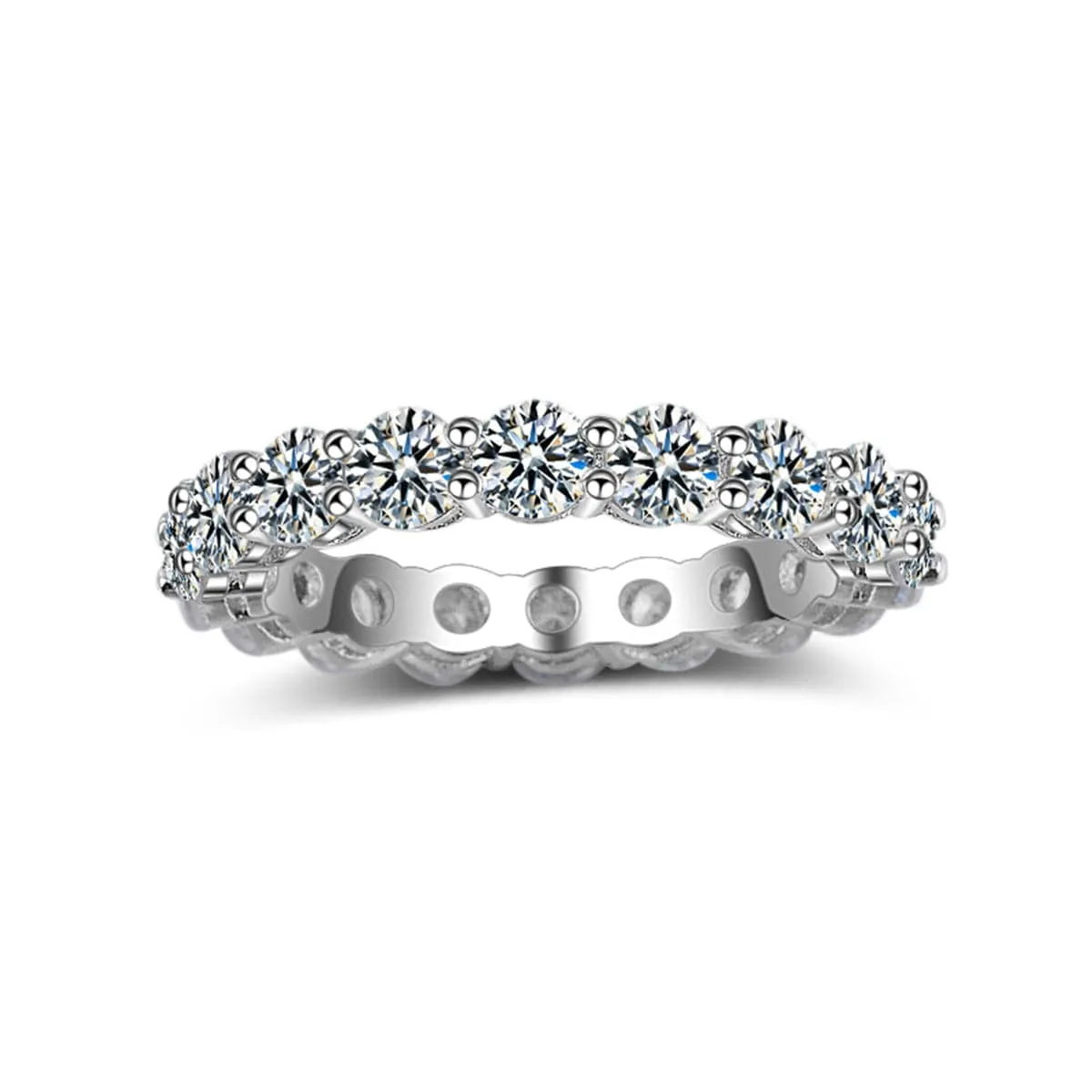 Crystal & Silver-Plated Eternity Band