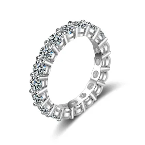 Crystal & Silver-Plated Eternity Band