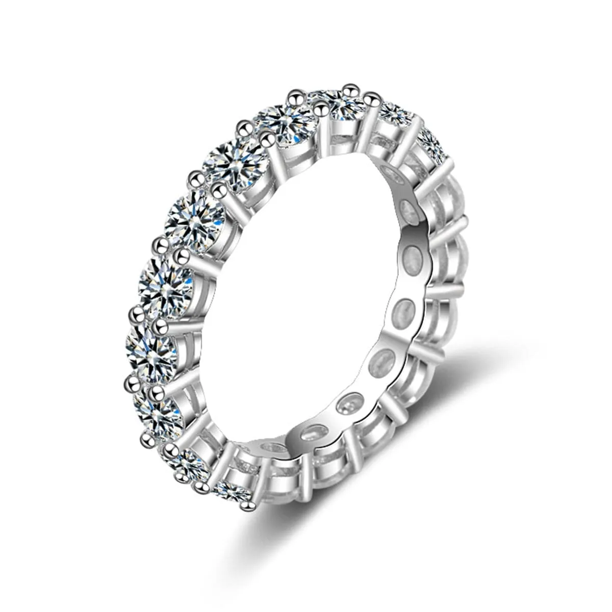 Crystal & Silver-Plated Eternity Band
