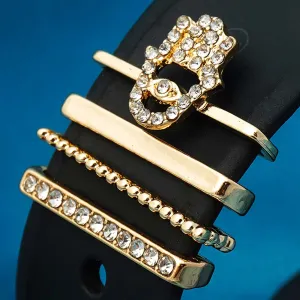 Crystal Hamsa Hand Gold Watch Charm Set of 4