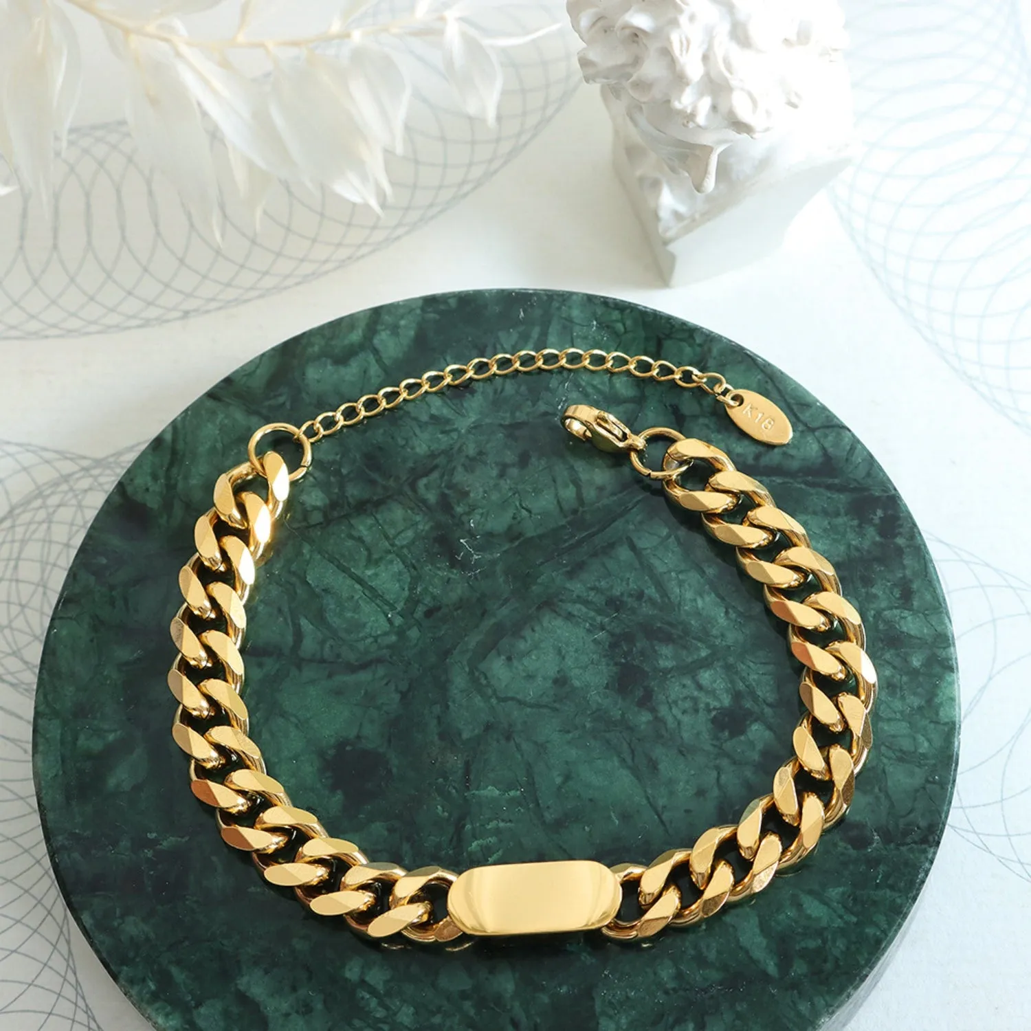 Cuban Luxe Gold Bar Bracelet