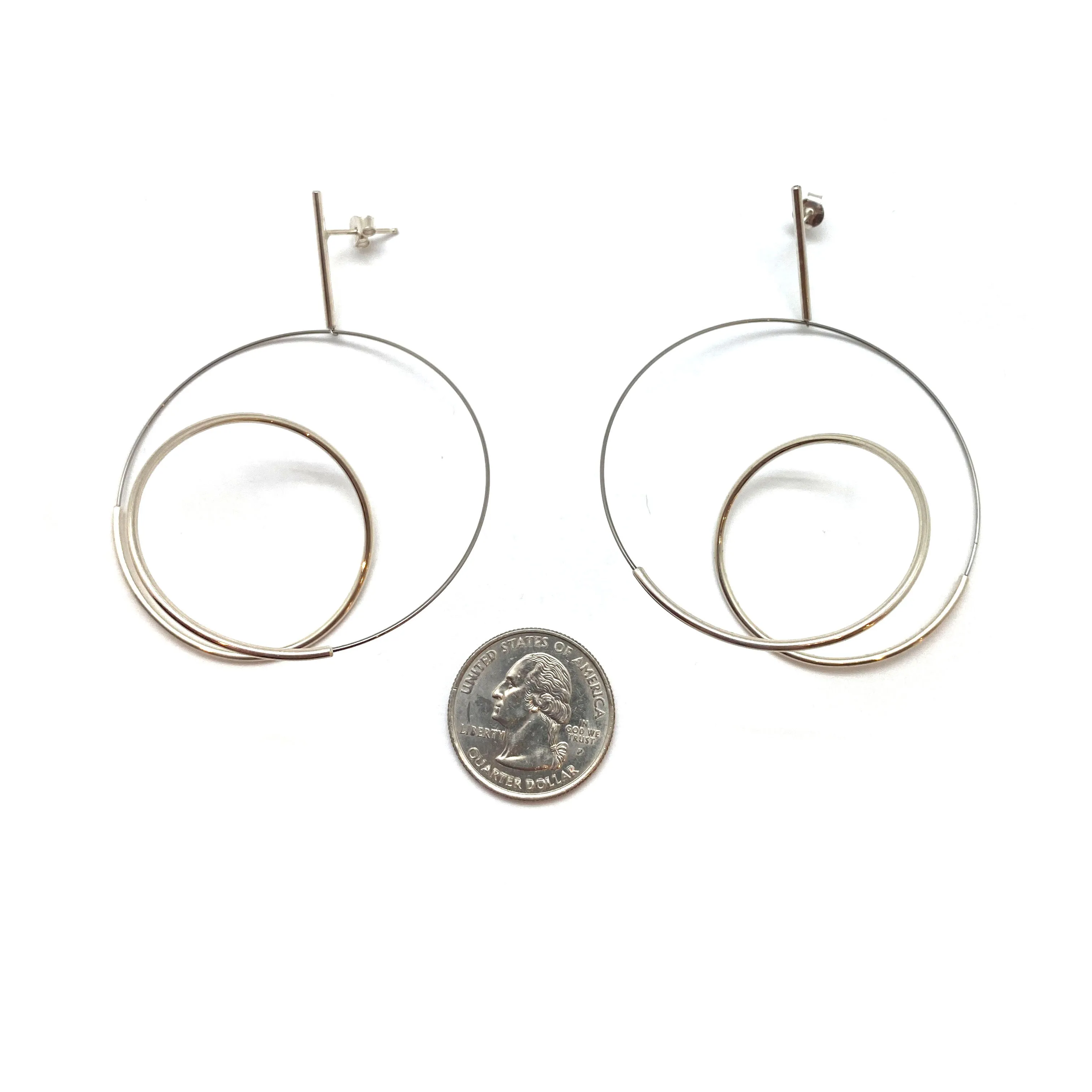 Curlicue Drop Earrings Large - Sterling Silver