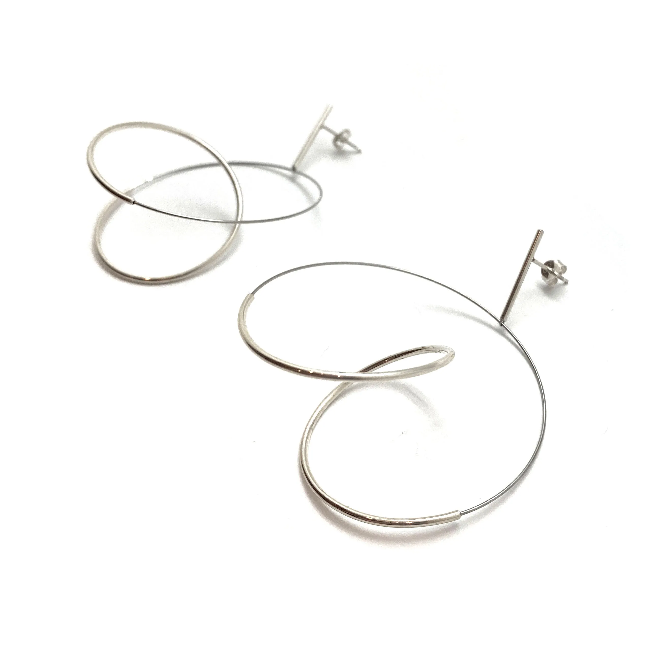 Curlicue Drop Earrings Large - Sterling Silver