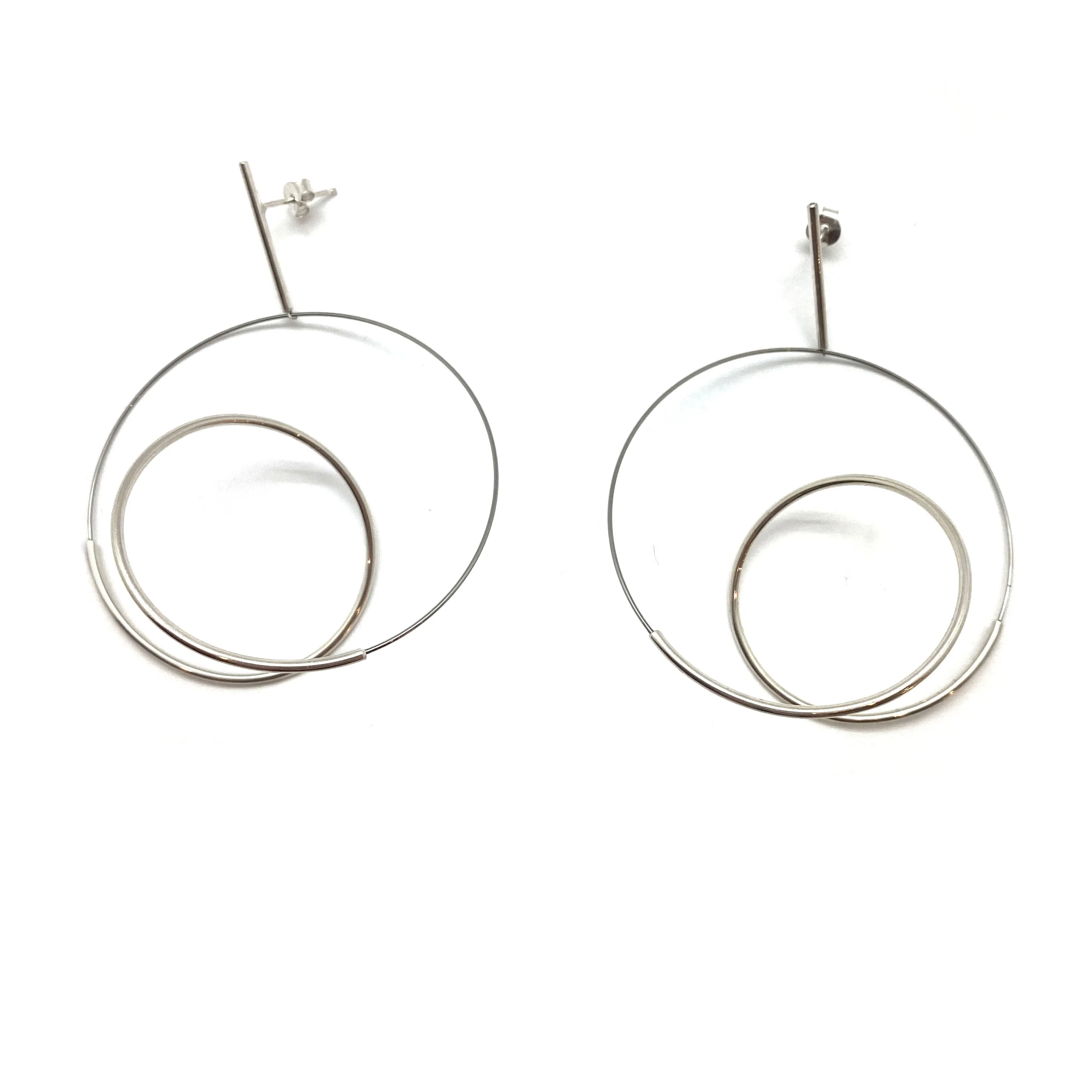 Curlicue Drop Earrings Large - Sterling Silver