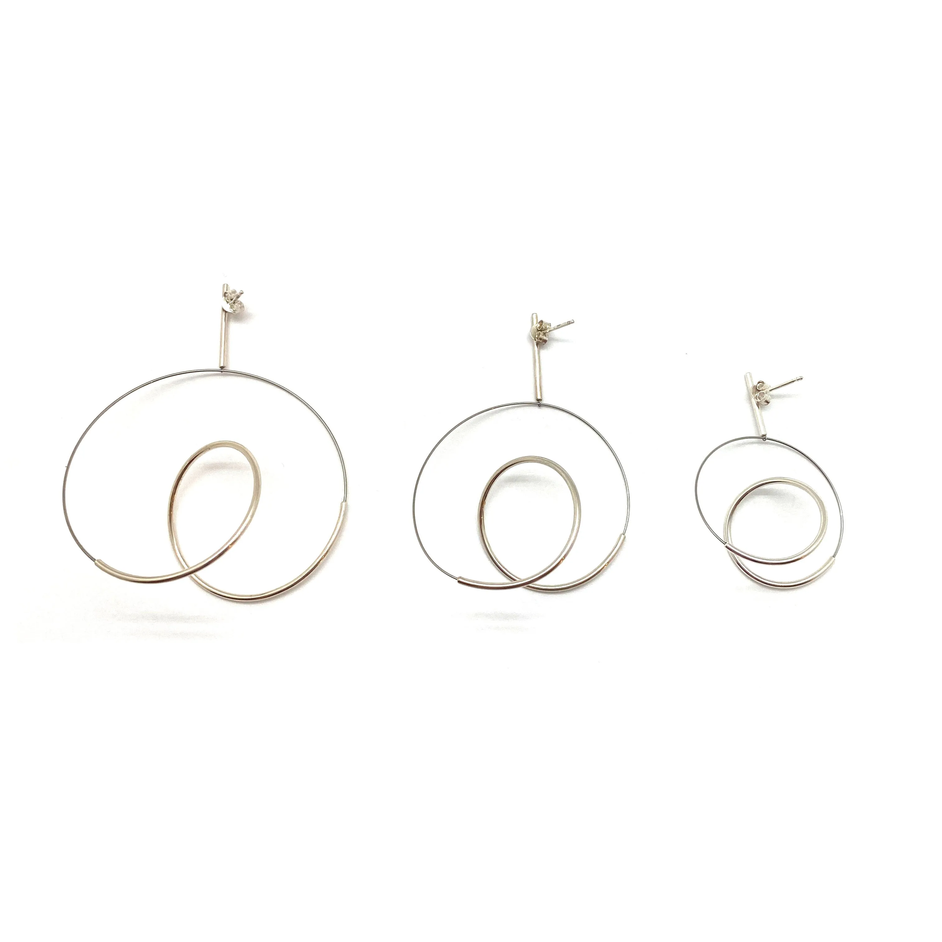 Curlicue Drop Earrings Large - Sterling Silver