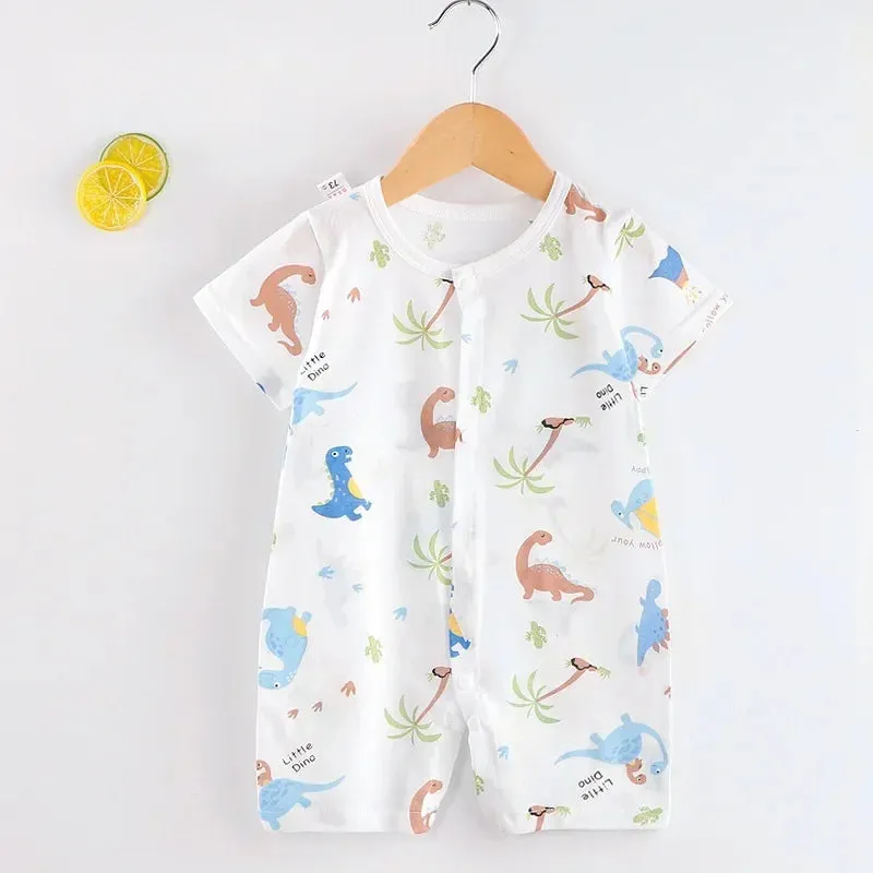 Cute Animal Print Jumpsuit for Newborn Baby Girls