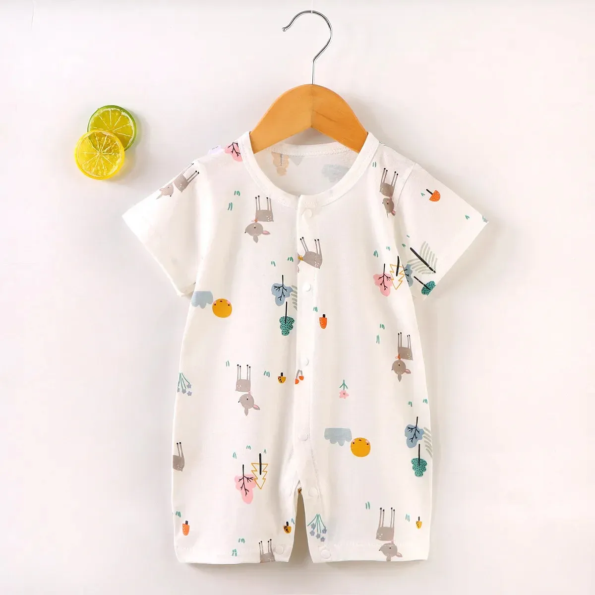 Cute Animal Print Jumpsuit for Newborn Baby Girls