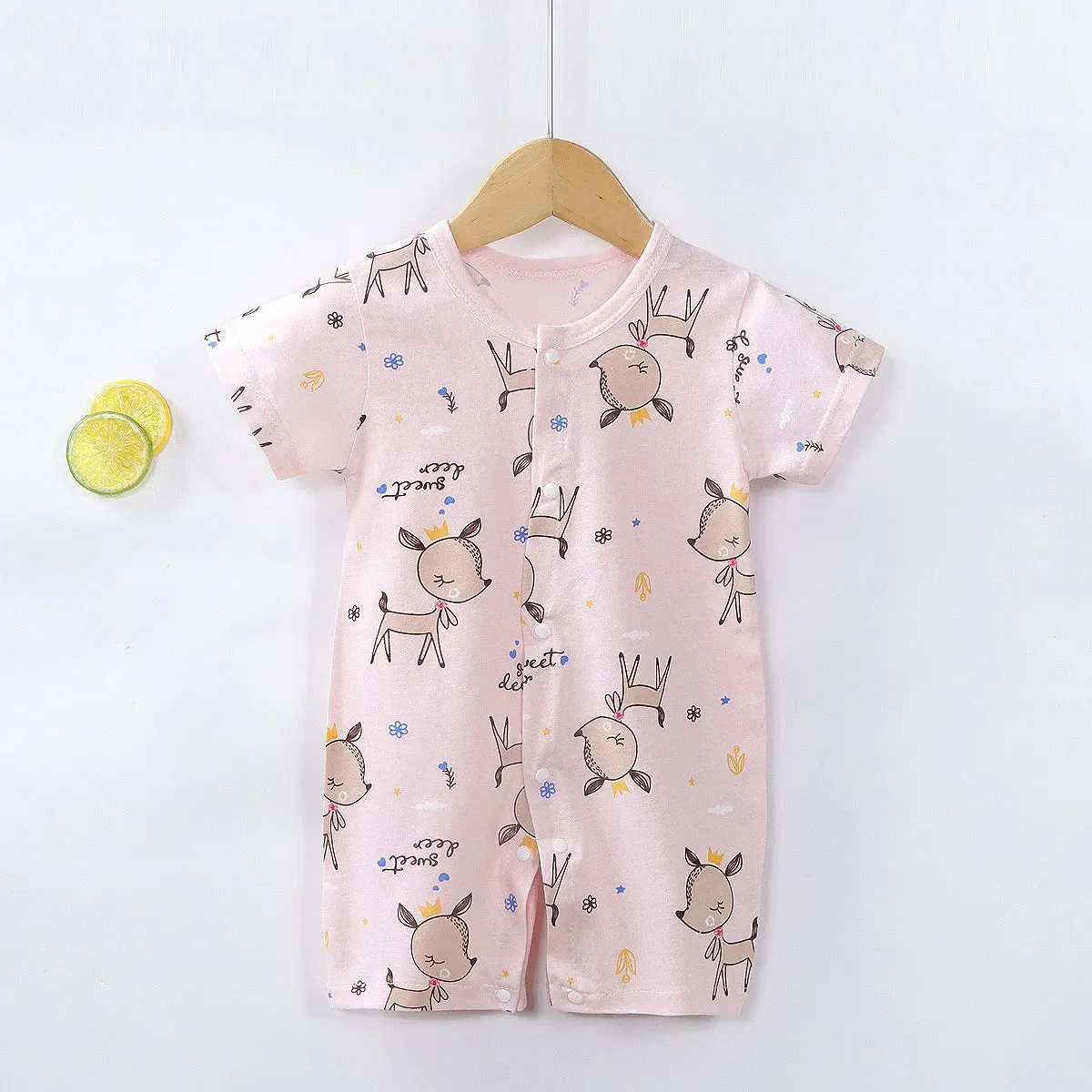 Cute Animal Print Jumpsuit for Newborn Baby Girls