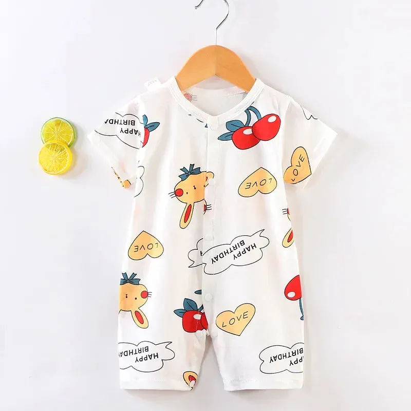 Cute Animal Print Jumpsuit for Newborn Baby Girls