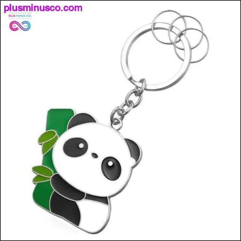 Cute Bamboo Panda Keychain with Rings For Men & Women Gold