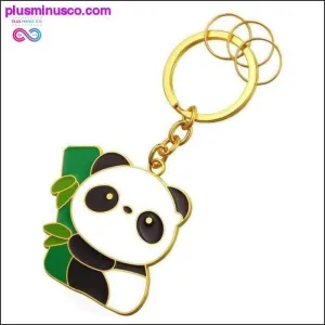 Cute Bamboo Panda Keychain with Rings For Men & Women Gold