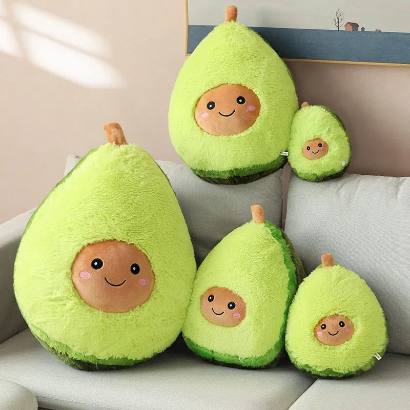 Cute Cartoon Avocado Stuffed Toy Cushion