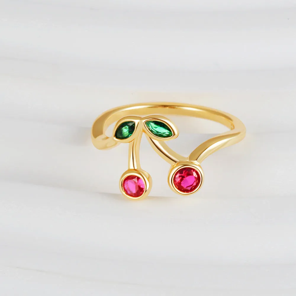 Cute Cherry Gemstine Ring