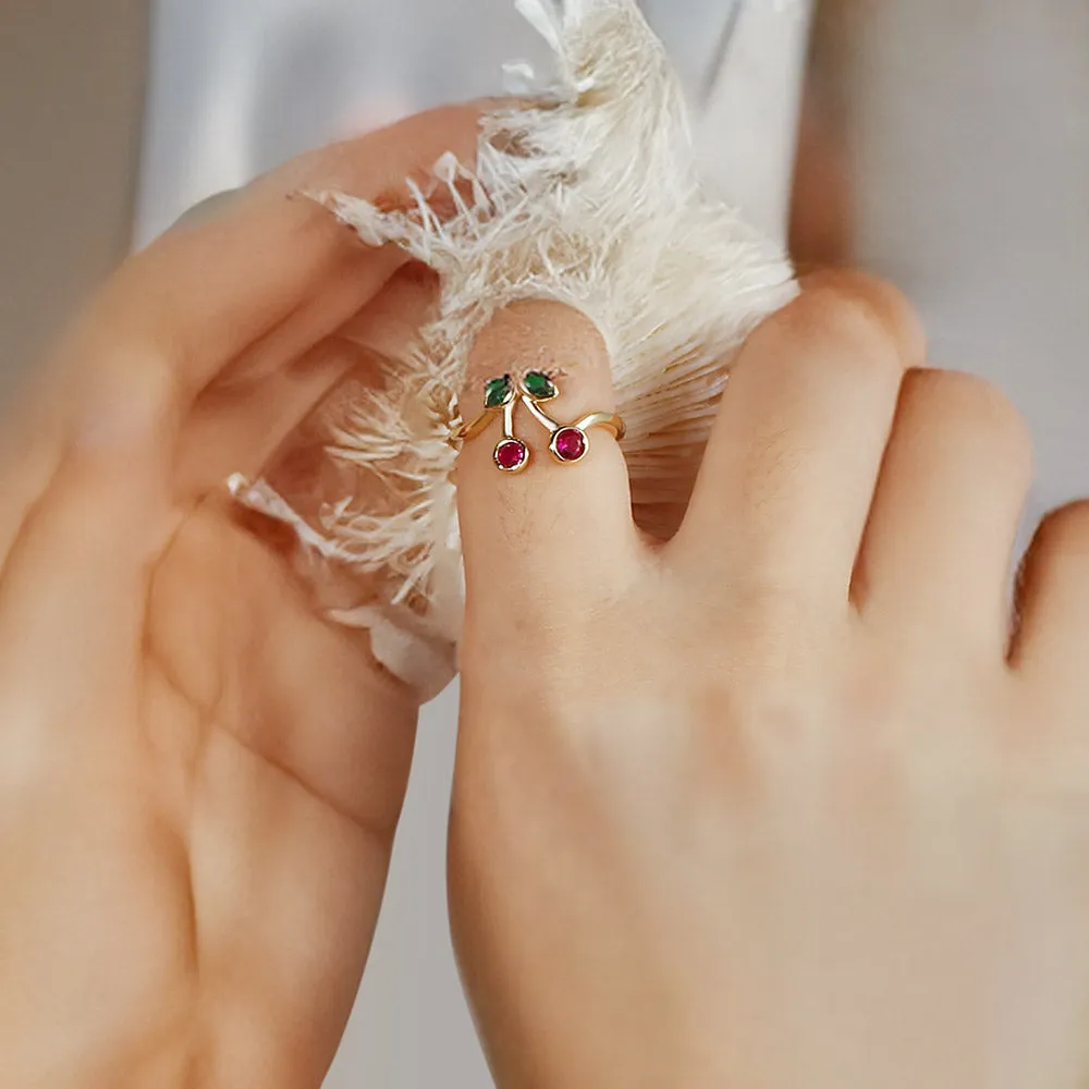 Cute Cherry Gemstine Ring