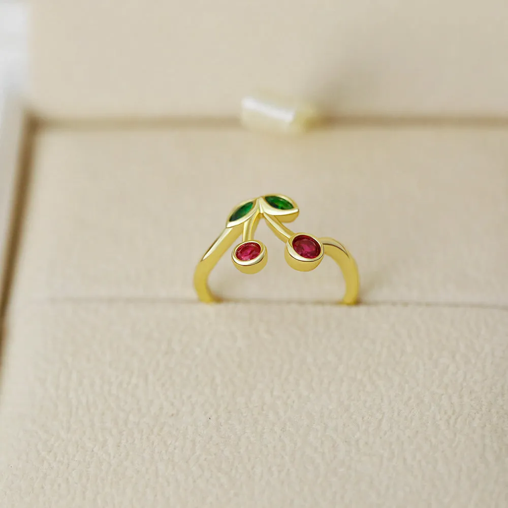 Cute Cherry Gemstine Ring