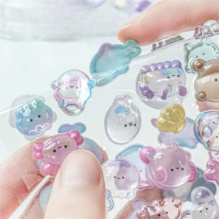 Cute Colorful Animal Pattern Crystal 3D DIY Decoration Stickers