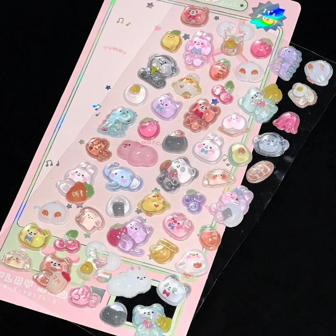 Cute Colorful Animal Pattern Crystal 3D DIY Decoration Stickers